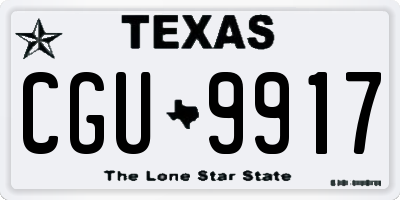 TX license plate CGU9917