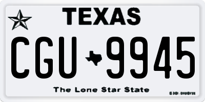 TX license plate CGU9945