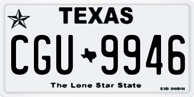 TX license plate CGU9946