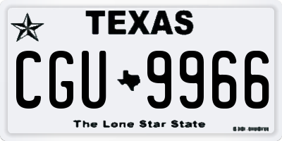 TX license plate CGU9966
