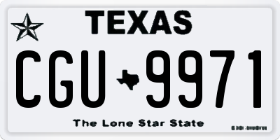 TX license plate CGU9971