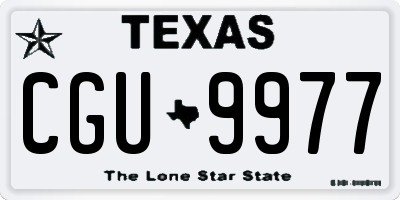 TX license plate CGU9977
