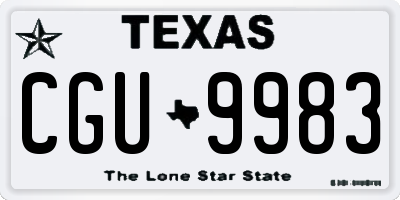 TX license plate CGU9983