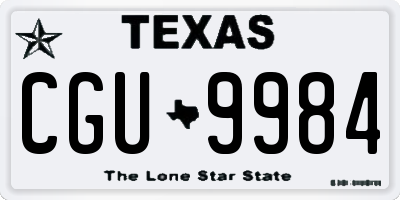 TX license plate CGU9984