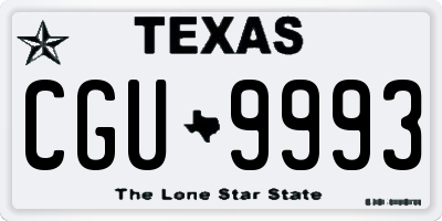 TX license plate CGU9993