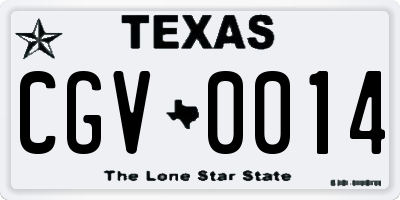 TX license plate CGV0014