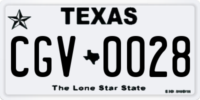 TX license plate CGV0028