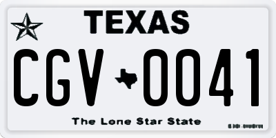 TX license plate CGV0041