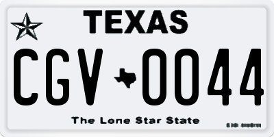 TX license plate CGV0044