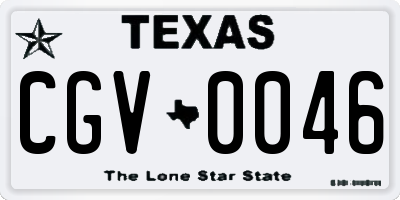 TX license plate CGV0046