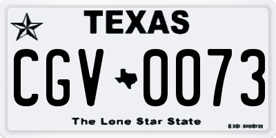 TX license plate CGV0073