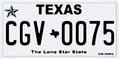TX license plate CGV0075