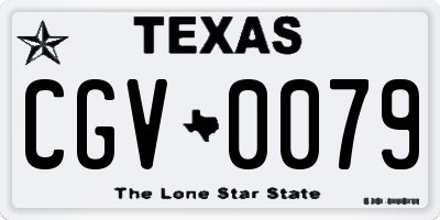 TX license plate CGV0079