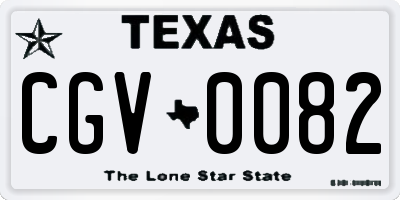 TX license plate CGV0082