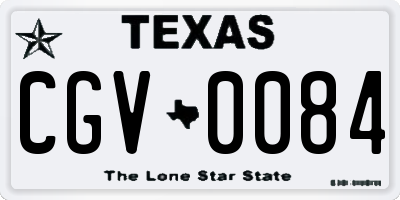 TX license plate CGV0084