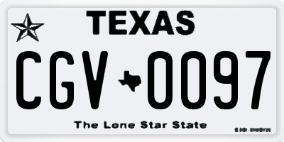 TX license plate CGV0097