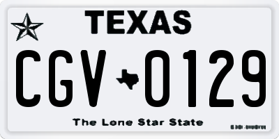 TX license plate CGV0129