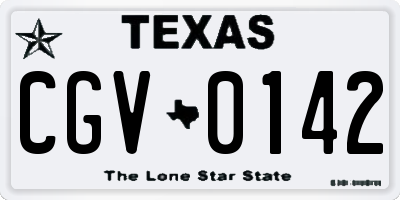 TX license plate CGV0142
