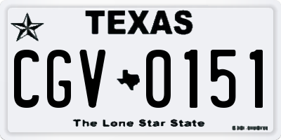 TX license plate CGV0151