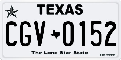 TX license plate CGV0152