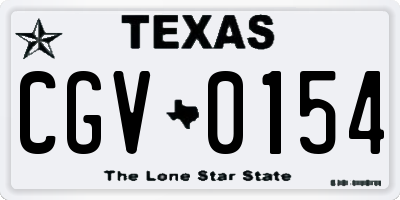 TX license plate CGV0154