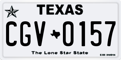 TX license plate CGV0157