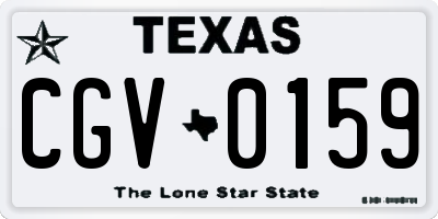 TX license plate CGV0159
