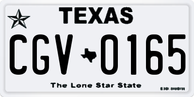 TX license plate CGV0165