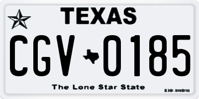 TX license plate CGV0185
