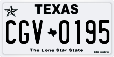 TX license plate CGV0195