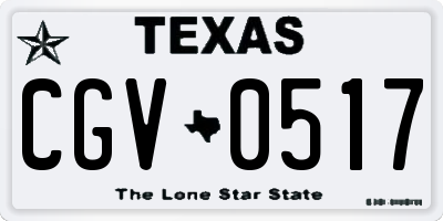 TX license plate CGV0517
