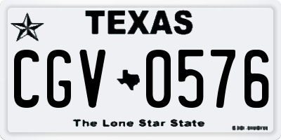 TX license plate CGV0576
