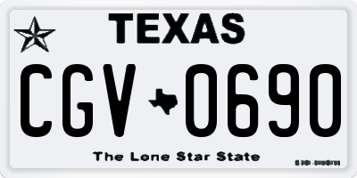 TX license plate CGV0690