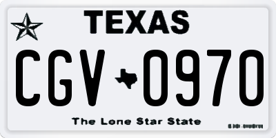 TX license plate CGV0970