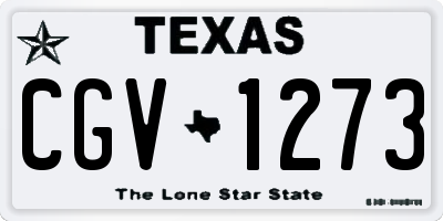 TX license plate CGV1273