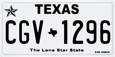 TX license plate CGV1296