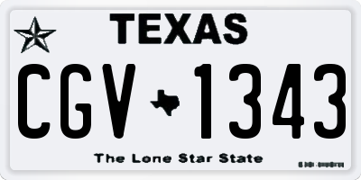 TX license plate CGV1343