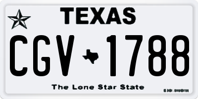 TX license plate CGV1788