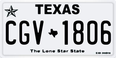 TX license plate CGV1806