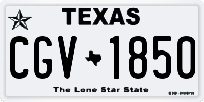 TX license plate CGV1850