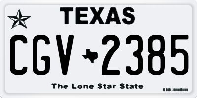 TX license plate CGV2385