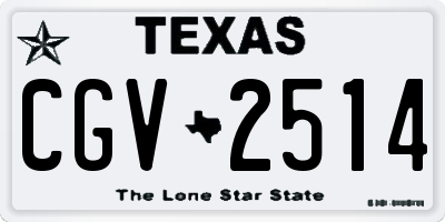 TX license plate CGV2514