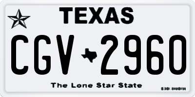 TX license plate CGV2960
