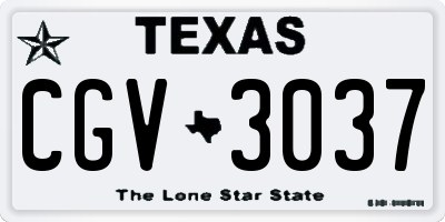 TX license plate CGV3037