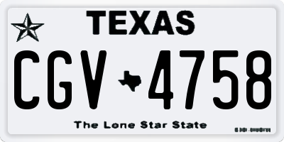 TX license plate CGV4758
