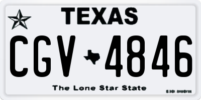 TX license plate CGV4846