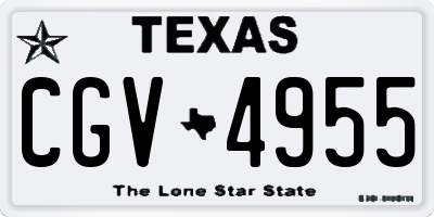 TX license plate CGV4955