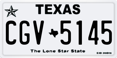 TX license plate CGV5145