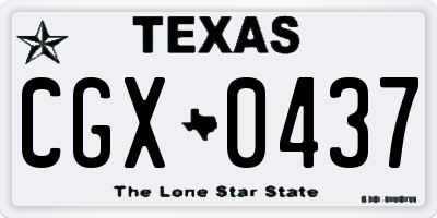 TX license plate CGX0437