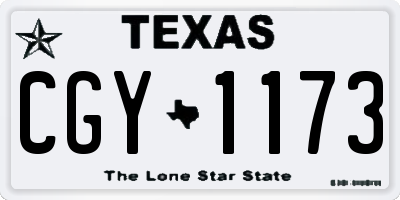 TX license plate CGY1173